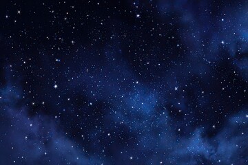 Naklejka premium Deep blue space scene with scattered stars and subtle nebulous clouds
