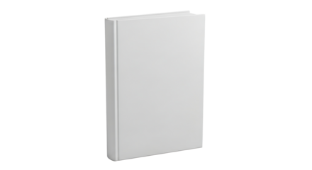 Closed white book on white background closed book blank cover