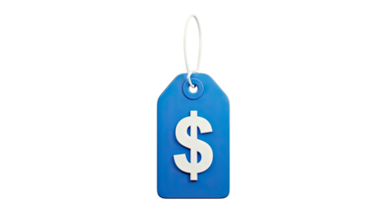 Blue Price Tag with Dollar Sign
