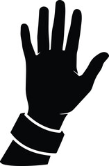 Obraz premium black hand with palm facing outward and fingers spread apart hand