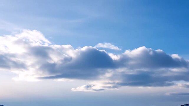 Clear Winter Sky With Gentle Cloud Flow And Cold Light Video