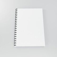 blank notebook on white background