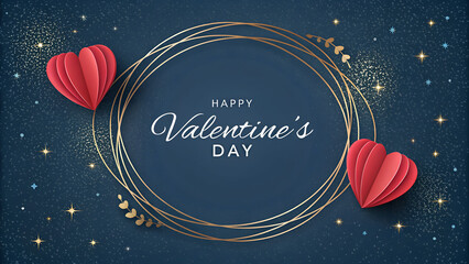 Stylish Hearts Frame Valentine’s Day Card Design