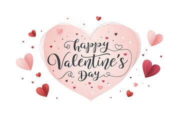 Happy Valentine&rsquo;s Day Handwritten Calligraphy Typography Poster Vector Illustration