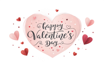 Happy Valentine’s Day Handwritten Calligraphy Typography Poster Vector Illustration