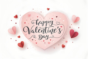 Happy Valentine&rsquo;s Day Handwritten Calligraphy Typography Poster Vector Illustration