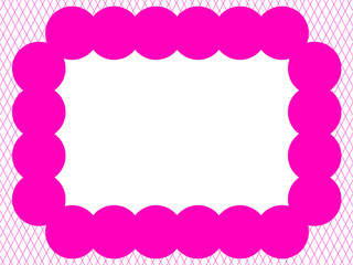 Bright Pink Scalloped Frame Background with Copy Space