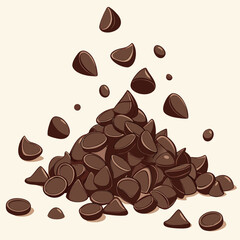 Obraz premium Dark Chocolate Chips Scattered Food Background