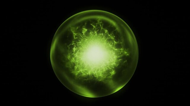 Green Energy Core Orb Sphere VFX - Loop Animation Graphic Element