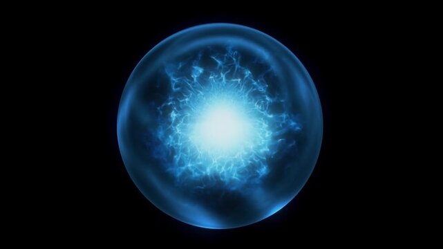 Blue Energy Core Orb Sphere VFX - Loop Animation Graphic Element