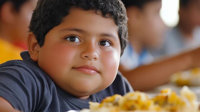 selective focus child facing obesity challenge