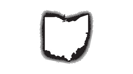 Ohio state outline map silhouette vector illustration with detailed border for geographic design, cartography projects, and educational presentations