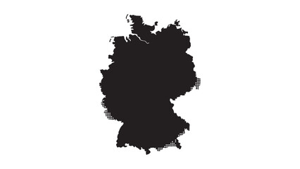  Germany country map silhouette vector illustration with detailed border for geographic design, European cartography projects, and international educational presentations
