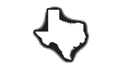 Texas state outline map silhouette vector illustration with detailed border for geographic design, cartography projects, and educational presentations