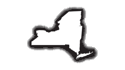 New York state outline map silhouette vector illustration with detailed border for geographic design, cartography projects, and educational presentations
