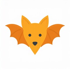 Obraz premium Cute Orange Cartoon Bat Flying Isolated Halloween Animal Mascot Illustration