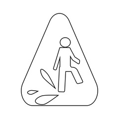 flat icon vector of place, slippery floor