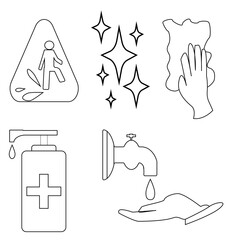 flat vector icon of cleaning tools