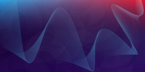 Blue purple red gradient mesh abstract background with wavy blended lines nice for wallpaper or banner eps10