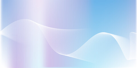 Abstract blue gradient background with shining lines waves. Minimalist background for banner, poster, cover, brochure, flyer, website