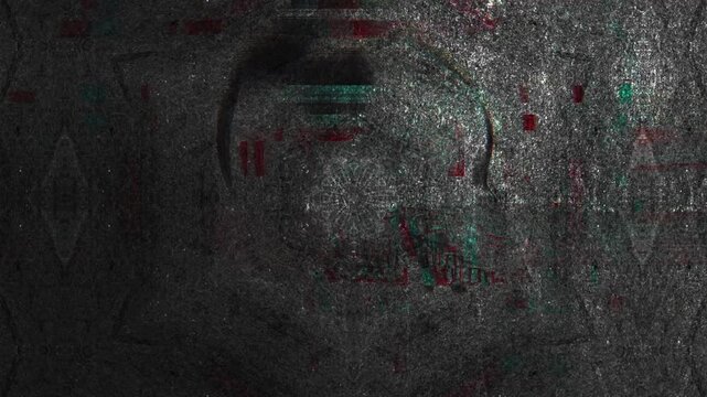 Hidden Skull Energy Core Tunnel, Dark Cyber Symmetry VJ Loop, Seamless HD