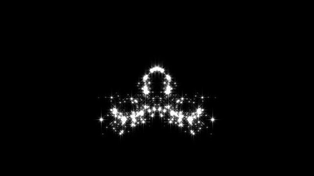 Twinkle Sparkle Star Motion Graphics 4K, White Cartoon Blinking Stars, Flat Vector Doodle FX, Magical Shining Light Animation on Transparent Background