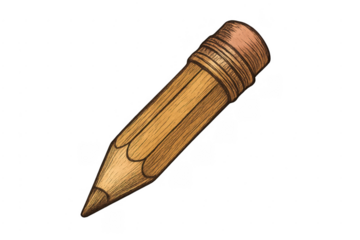 Wooden pencil with eraser drawing tool