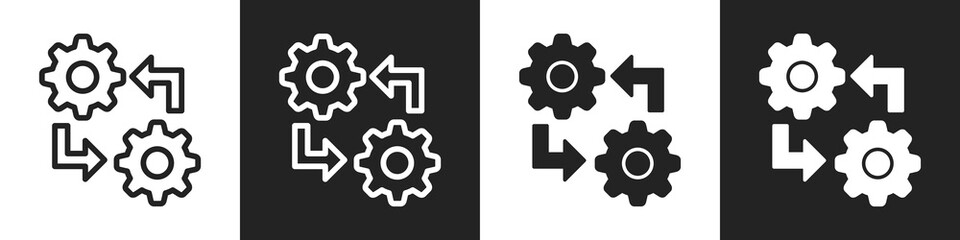 Obraz premium Operation Line And Solid Icon In White And Black Background