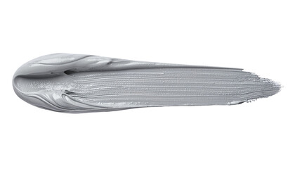 textured abstract grey paint stroke isolated on transparent background, png