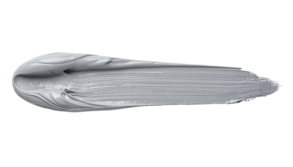 textured abstract grey paint stroke isolated on transparent background, png