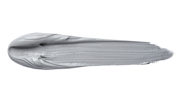 textured abstract grey paint stroke isolated on transparent background, png - Powered by Adobe