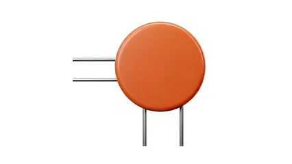 Orange disc with metallic legs