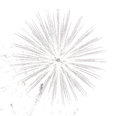 silver firework isolated on transparent background, png	