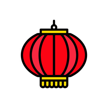 chinese new year 2026 Lamp chinese lunar new year filled icon in vector