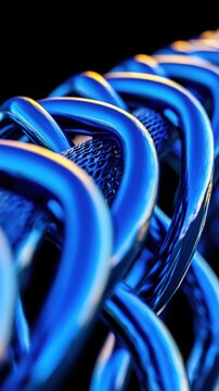 Close-Up of Blue Rope Coils