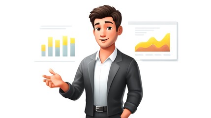 business man with graph