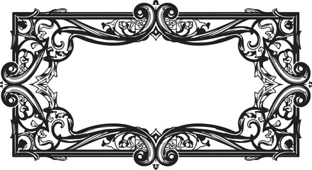 Fototapeta premium Vintage baroque floral frame vector with ornate scrollwork border
