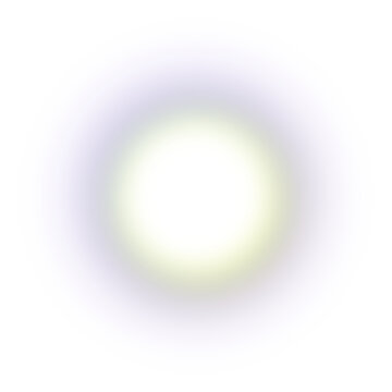 Bright white light orb with soft glow on transparent background