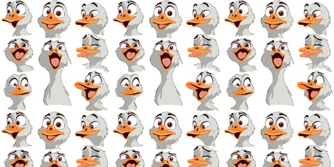 Fototapeta premium seamless funny goose faces pattern for kids