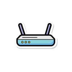 Obraz premium Illustration of a modern wireless router with antennas for internet connectivity