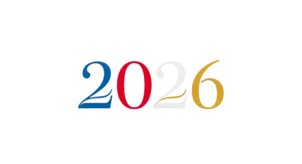 2026 typography colorful numbers transparent background modern design