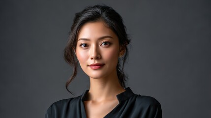 Fototapeta premium Woman Portrait On Dark Background