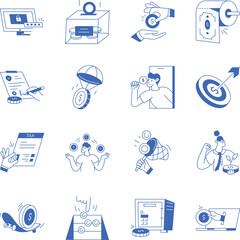 Modern Pack of Finance Outline Style Icons
