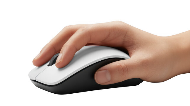 Hand Holding White Computer Mouse white mouse hand holding mouse isolated on a transparent background