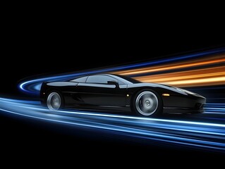 Obraz premium Dynamic night race with sleek supercar