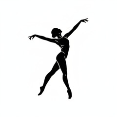 Elegant Ballerina Silhouette Performing Graceful Dance Movement