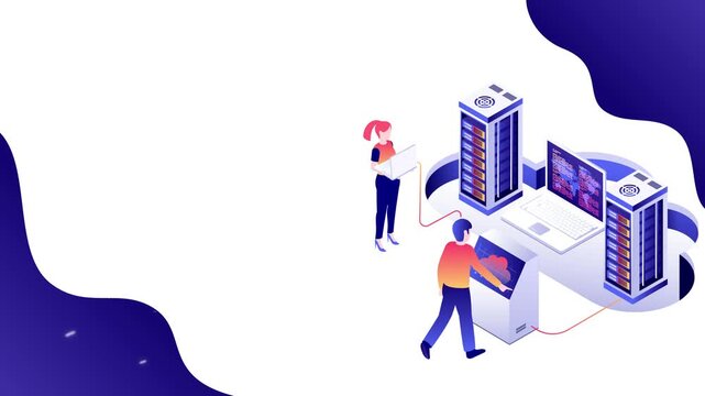 Modern Server Infrastructure and Cloud Operations  Motion background video