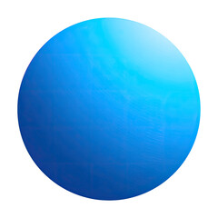 A vibrant, smoothly blended blue sphere against a stark black background. Gradients, shapes, space