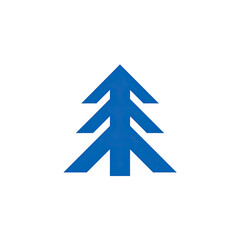 Fototapeta premium A vibrant blue tree graphic against a stark black background, simple yet striking design
