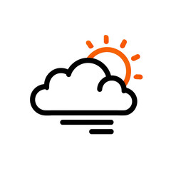 An abstract, orange sun illustration on a stark black backdrop. It's curved with simple rays